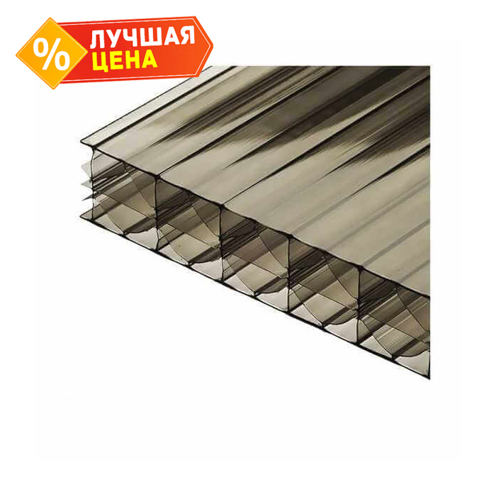 Сотовый поликарбонат 25 мм BORREX бронза 2100х6000 мм