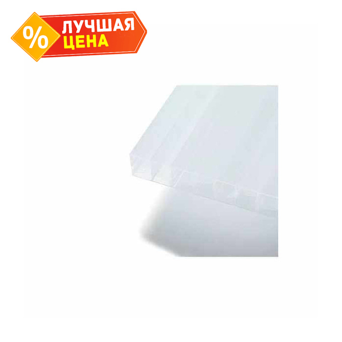 Сотовый поликарбонат 4 мм КОЛИБРИ белый 2100х6000 мм