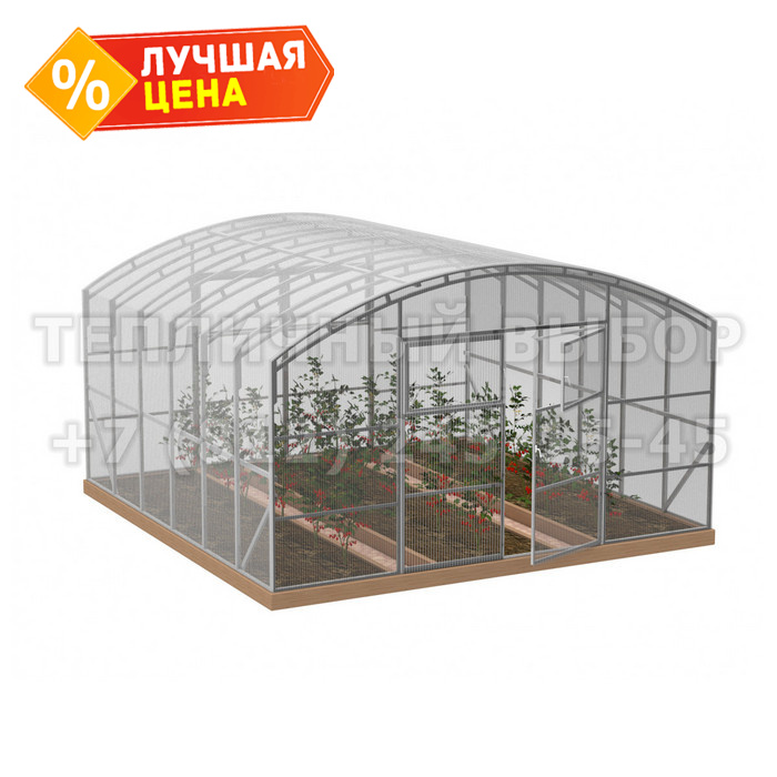 Теплица из поликарбоната Усиленная Прямостенная 5х4 h=2.4 м профиль 20х40 мм