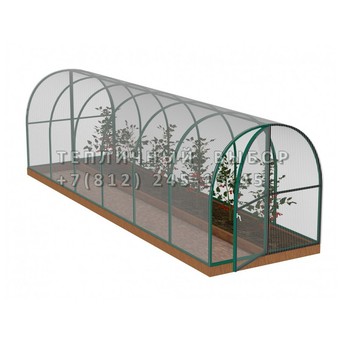 Теплица из поликарбоната Арочная 1,6х6 h=1.68 м профиль 20х20 мм Зеленый