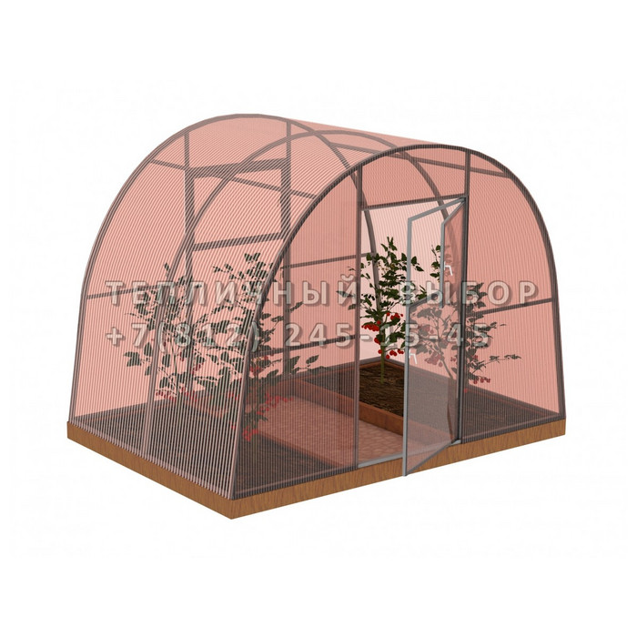 Теплица из поликарбоната-фито Арочная 3х2 h=2.1 м профиль 20х20 мм