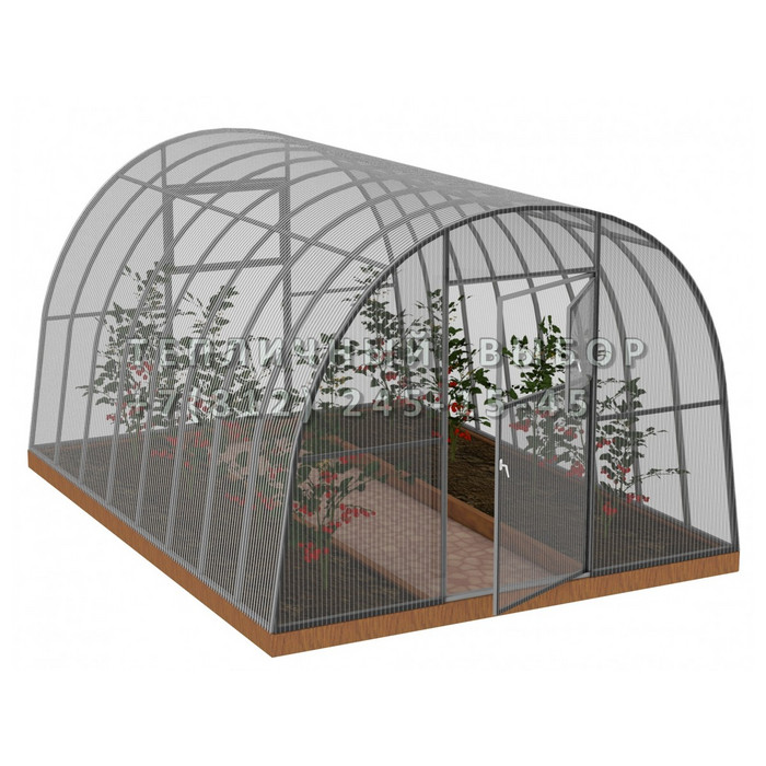 Теплица из поликарбоната Усиленная Арочная 2,5х10 h=2 м профиль 20х20 мм
