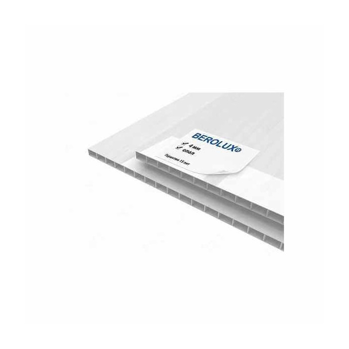 Сотовый поликарбонат 4 мм BEROLUX опал 2100х12000 мм