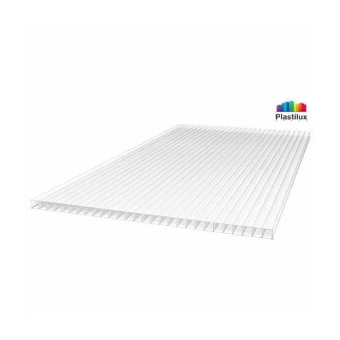 Сотовый поликарбонат 4 мм GOODPLAST лайт прозрачный 2100х6000 мм